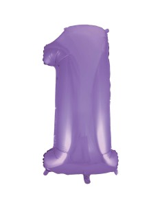 Mylar Numero Satin Velvet Lilac Mega 40" - 101cm