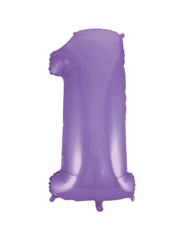 Mylar Numero Satin Velvet Lilac Mega 40" - 101cm