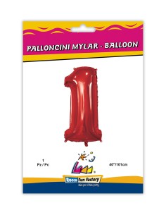 Mylar Numero Rosso Mega 40" - 101cm