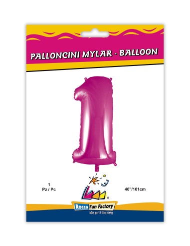 Mylar Numero  Fuxia Mega 40" - 101cm