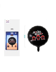 Mylar squid game nero rotondo