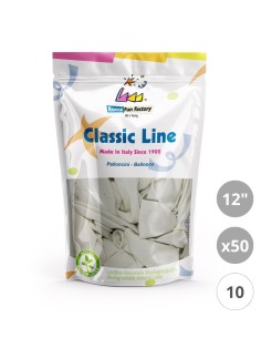 Palloncini pastello 12" - 30cm Bianco 10 50pz
