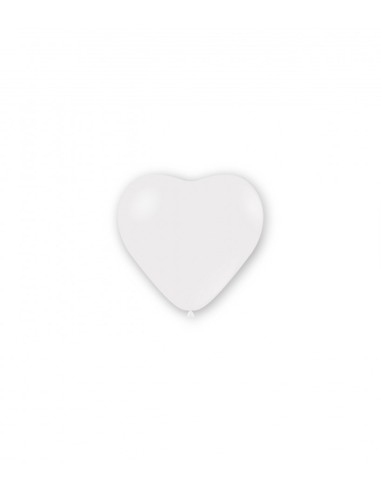 Palloncini pastello cuore 5" - 12cm Bianco 10