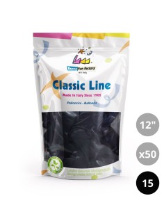 Palloncini pastello 12" - 30cm Nero 15 50pz