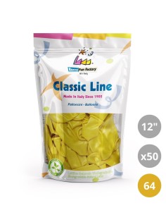 Palloncini metallizzati 12" - 30cm Giallo 64 50pz