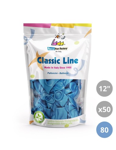 Palloncini metallizzati 12" - 30cm Celeste 80 50pz