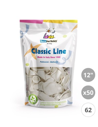 Palloncini metallizzati 12" - 30cm Bianco 62 50pz