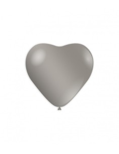 Palloncini metallizzati cuore 11" - 25cm Argento 68
