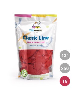 Palloncini pastello 12" - 30cm Rosso 19 50pz