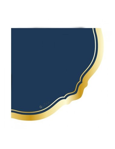16 tovaglioli cm 33x33 Liberty Blu e Oro