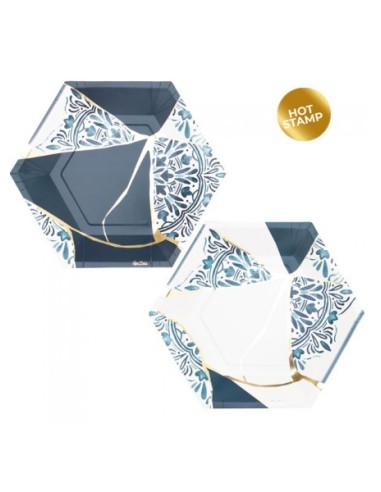 8 piatti cm 23 Kintsugi Blue