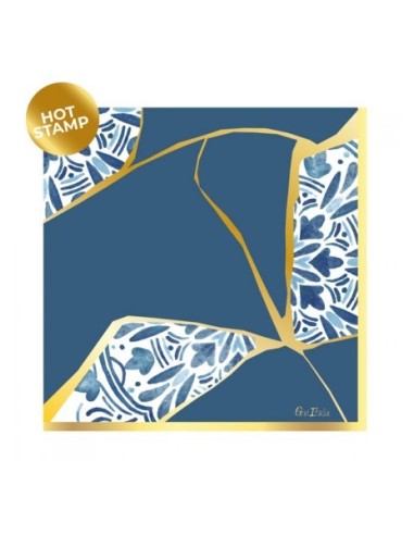 16 Tovaglioli Cm 33x33 Kintsugi Blue