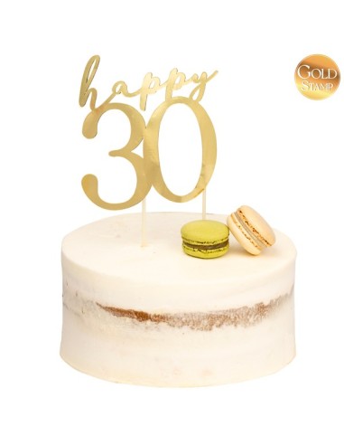 CAKE TOPPER ORO HAPPY 30 CM 13X12