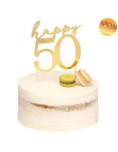 CAKE TOPPER ORO HAPPY 50 CM 13X12