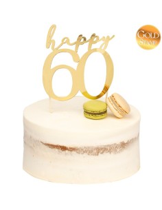 CAKE TOPPER ORO HAPPY 60 CM 13X12