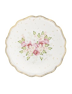 8 PIATTI CON ROSE CM 27