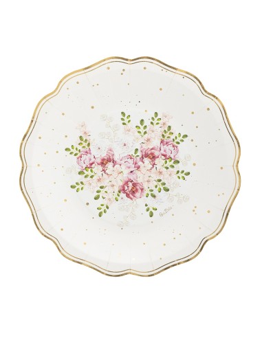 8 PIATTI CON ROSE CM 27