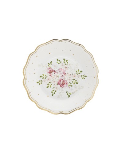 8 PIATTI CON ROSE CM 21