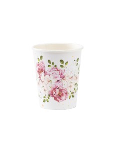 8 BICCHIERI  E 8 COVER CON ROSE 250 CC