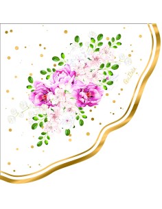 16 TOVAGLIOLI CON ROSE CM 33X33