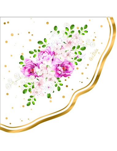 16 TOVAGLIOLI CON ROSE CM 33X33