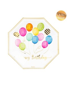 8 PIATTI BIRTHDAY BALLOONS CM 24