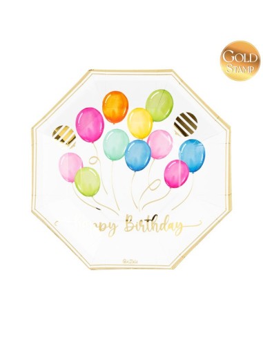8 PIATTI BIRTHDAY BALLOONS CM 24