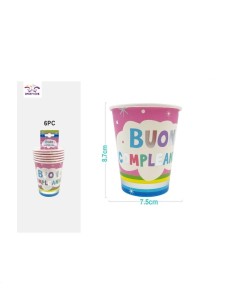 6 BICCHIERI BUON COMPLEANNO