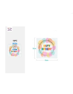 10 TOVAGLIOLI PALLONCINI COLORATI 33X33