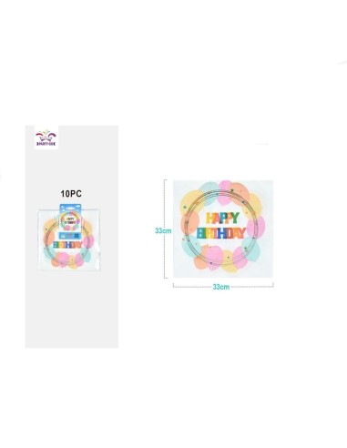 10 TOVAGLIOLI PALLONCINI COLORATI 33X33