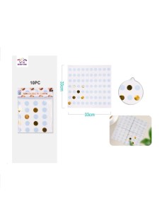 10 TOVAGLIOLI POIS ORO E CELESTI 33X33