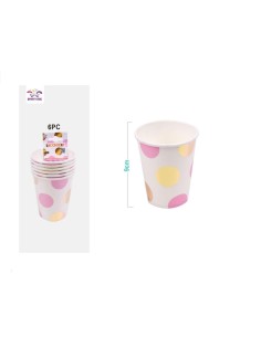 6 BICCHIERI POIS ORO E ROSA