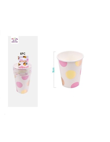 6 BICCHIERI POIS ORO E ROSA