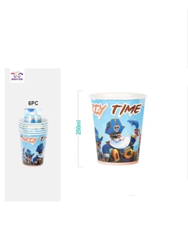 6 BICCHIERI NAVE PIRATA